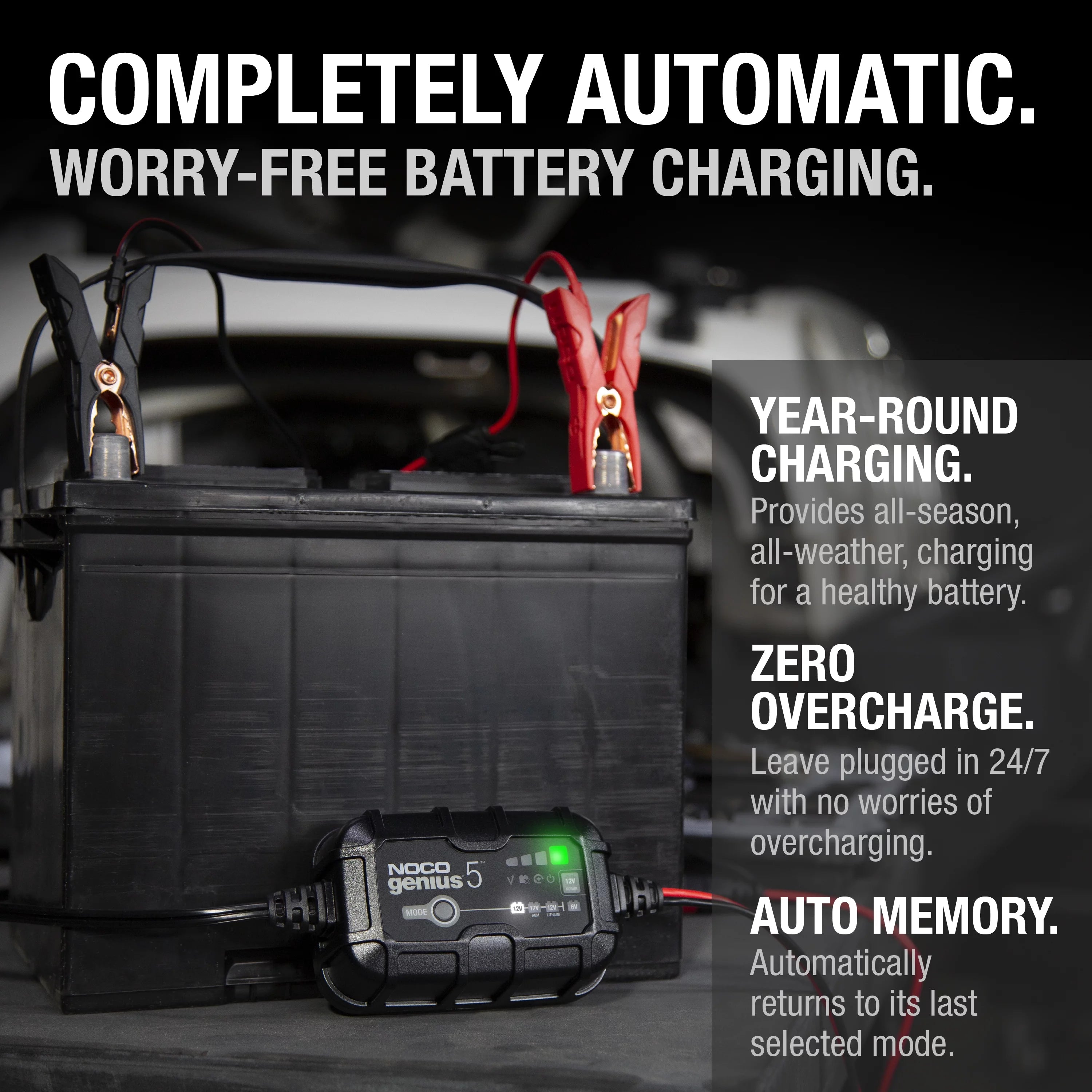 6V/12V 5A Smart Battery Charger and Maintainer J5373