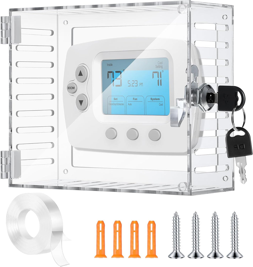 Clear Thermostat Lockable Box with Keys F800