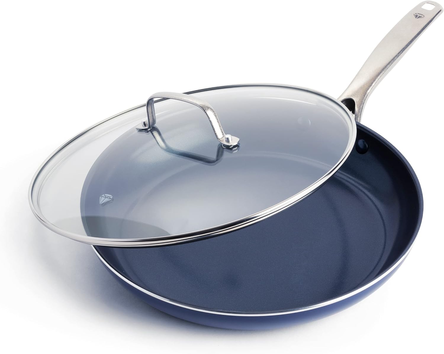 Blue Diamond Diamond Infused Ceramic Nonstick 12" Frying Pan Skillet with Lid N342313