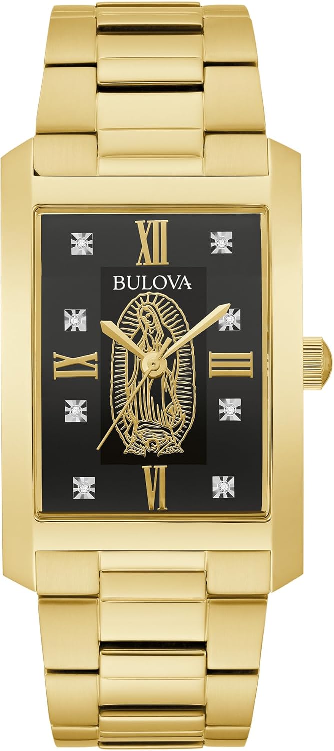 Gold Stainless Steel Quartz Watch with Diamonds A55637