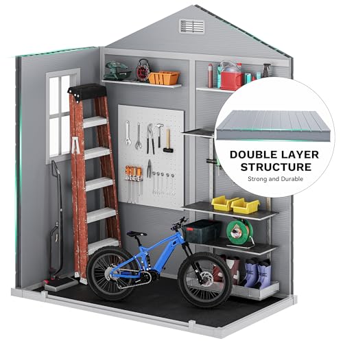 6.x4 FT Resin Storage Shed with Reinforced Floor F196