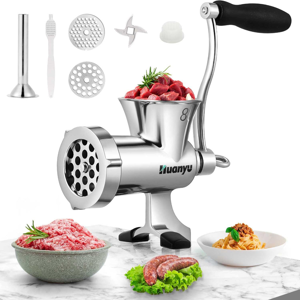 Manual Stainless Steel Compact Meat Mincer Sausage Stuffer Hand-Cranked Meat Grinding Machine M8 J805