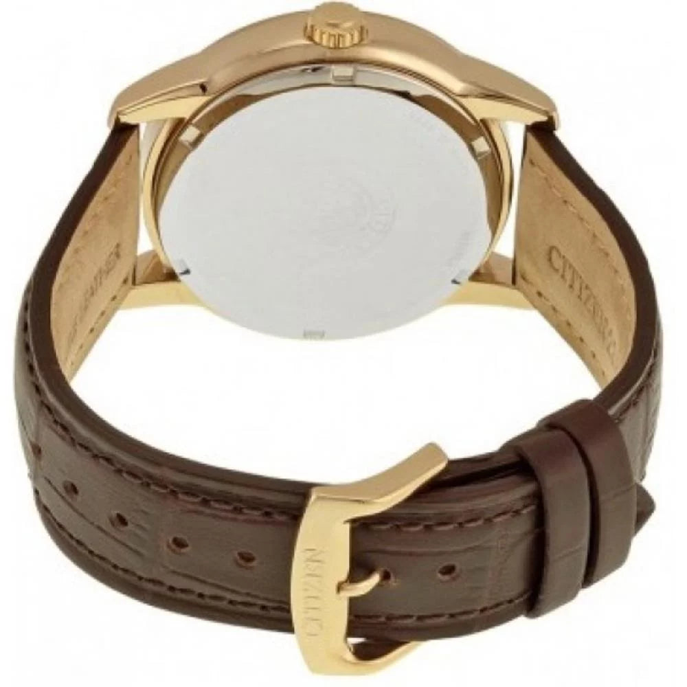 Gold Leather Dress Watch J993