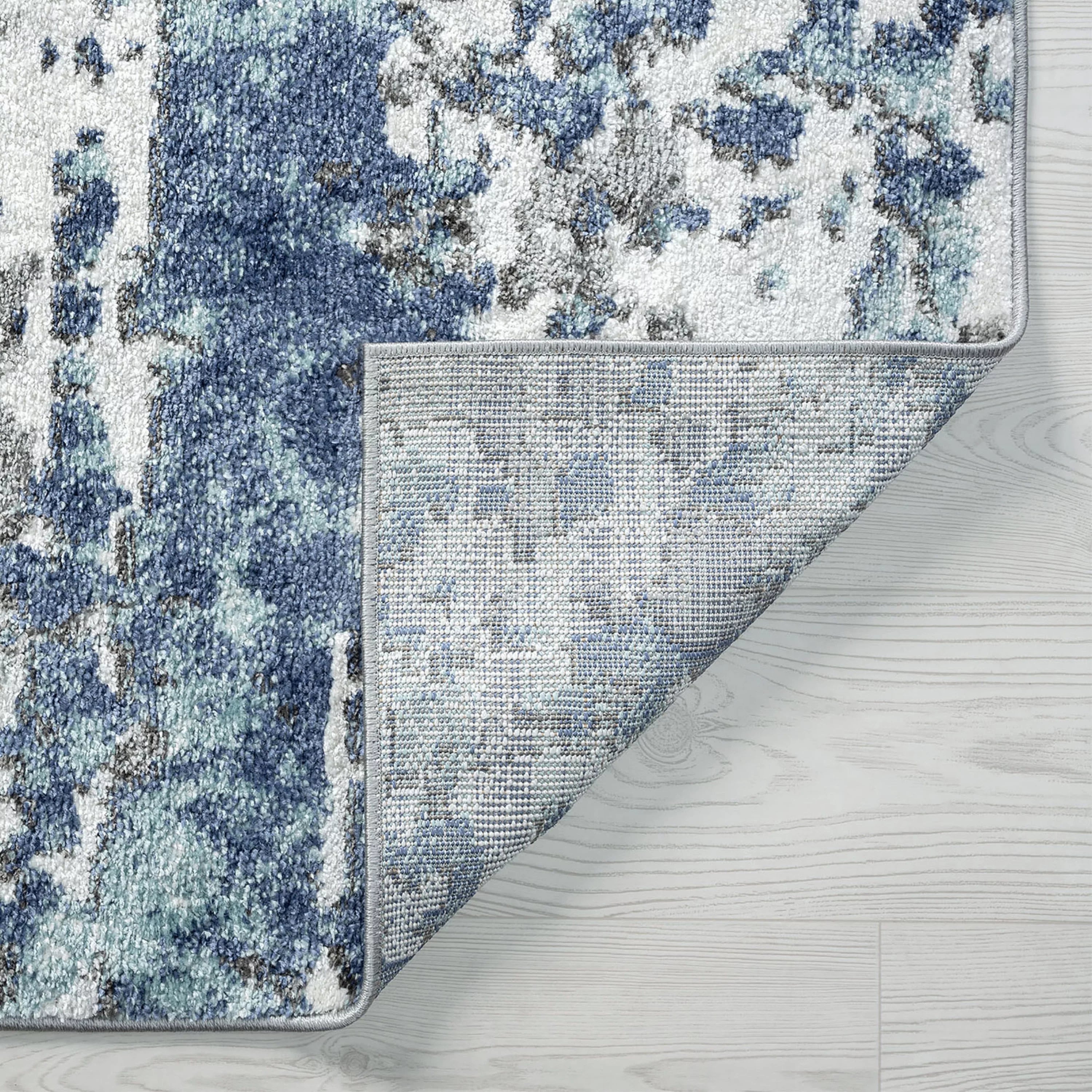 5x8 Area Rug Abstract Blue J122