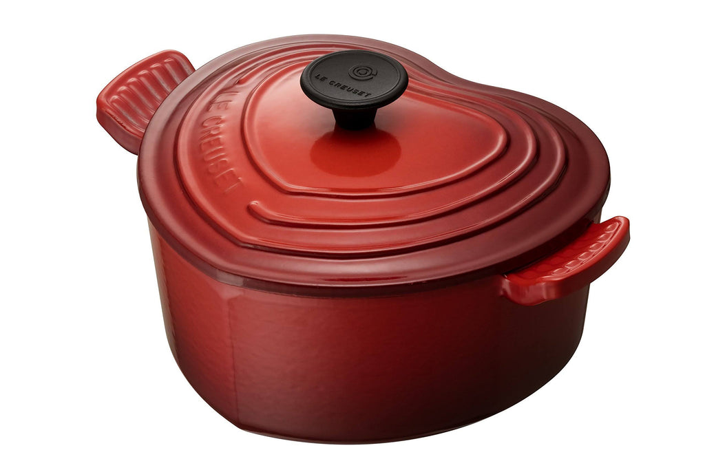 Red Enameled Cast-Iron 2-Quart Heart Casserole F509