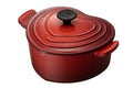 Red Enameled Cast-Iron 2-Quart Heart Casserole F509