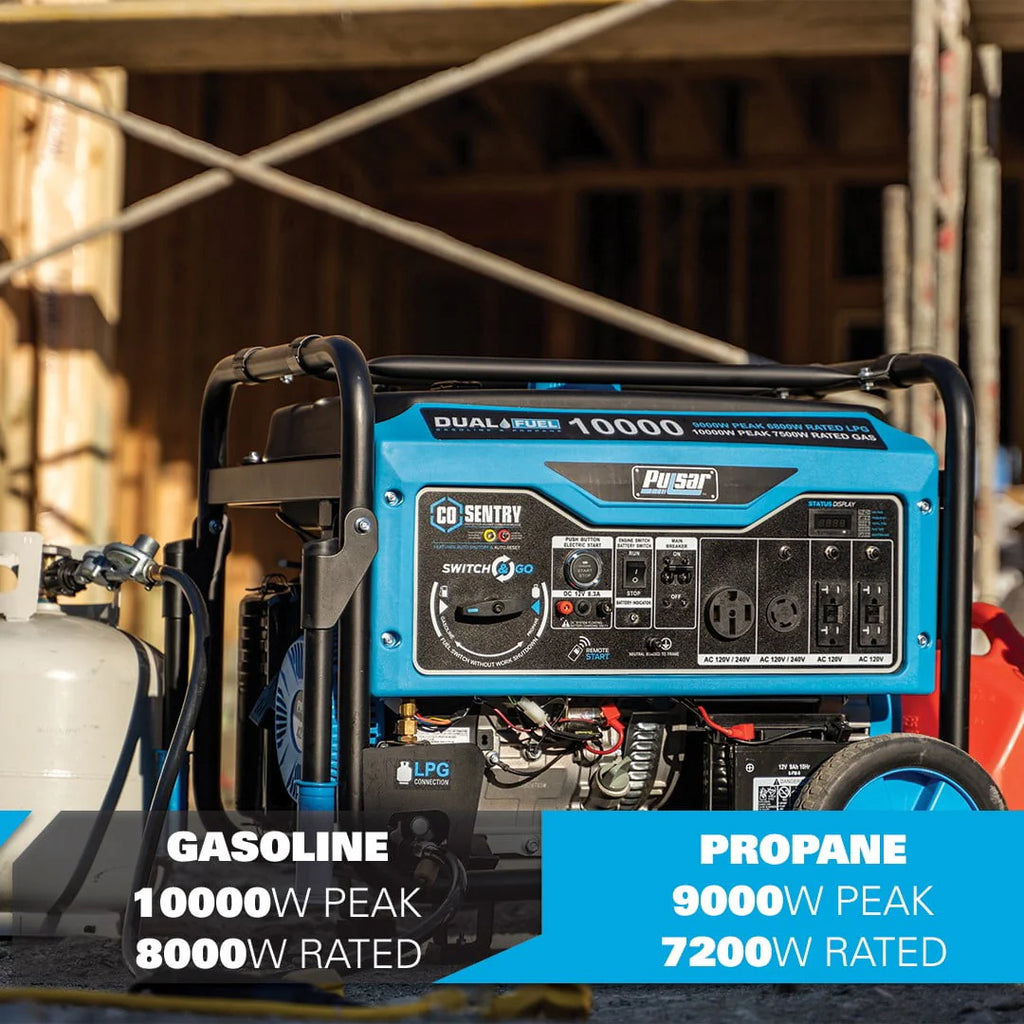 10,000 Watt Dual Fuel Portable Generator with Remote Start F7878
