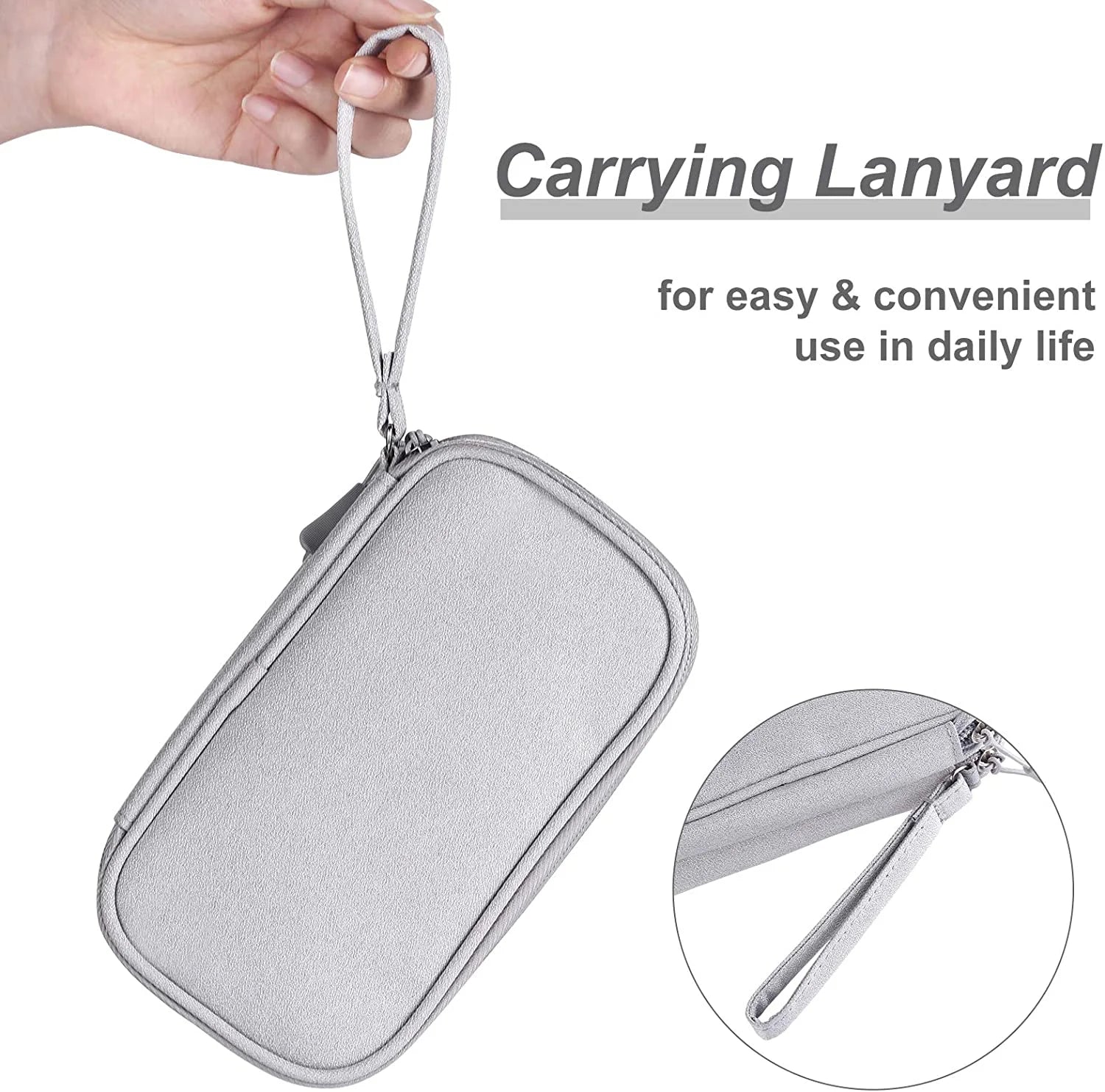 Medium Cable Charger Organizer Bag Light Grey B781690