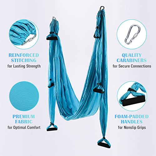 Aerial Yoga Swing Hammock Kit with 2 Extensions Straps and Ceiling Mounting Kit A929797