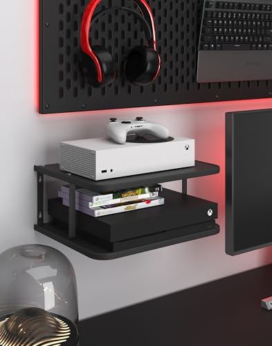 Black Projector Wall Shelf Double Shelf Stand K3522
