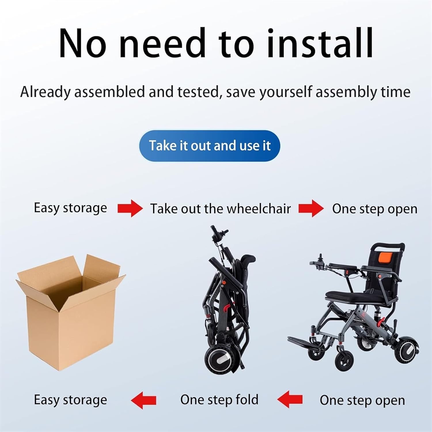 Foldable Electric Wheelchair, 36 Lbs, All Terrain T738