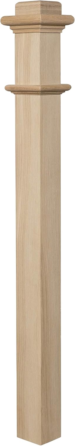 White Oak Wood Box Newel 48 inch R52125