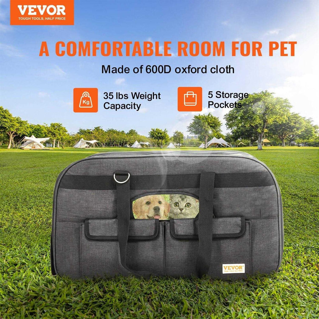 Cat Carrier with Wheels Rolling Pet Carrier with Telescopic Handle and Shoulder Strap Y890515