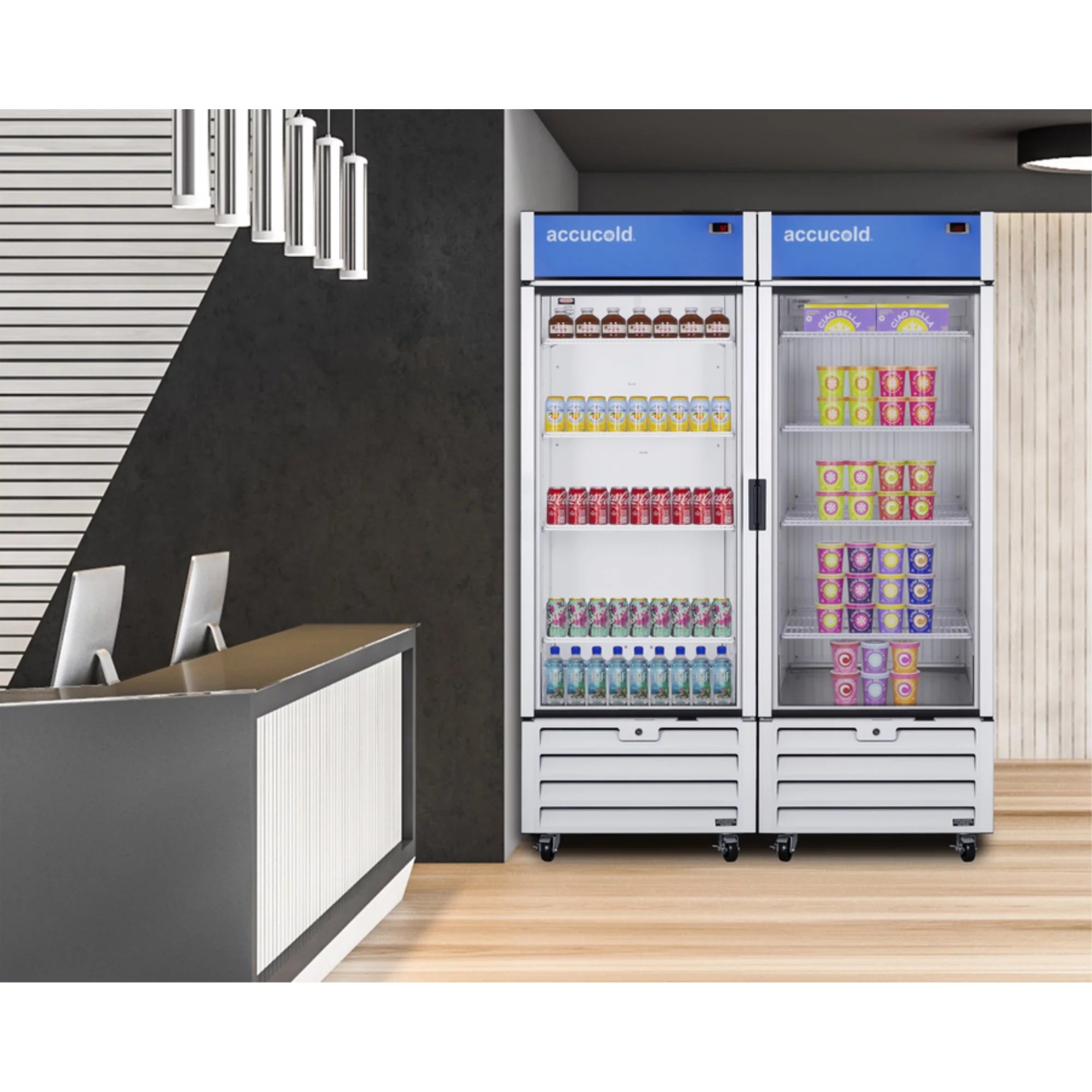 Full-sized glass door commercial beverage center P394