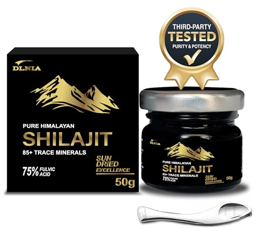 Pure Himalayan Shilajit Resin Supplement with 85+ Trace Minerals, 75% Fulvic Acid, 50g O9703