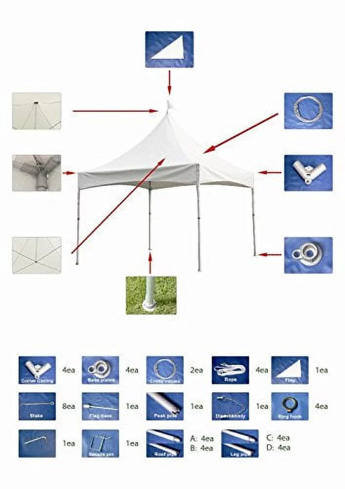 White 10x13 High Peak Canopy Tent A31167