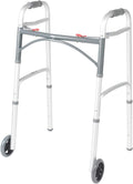 Two Button Folding Walker with 5" Wheels E318