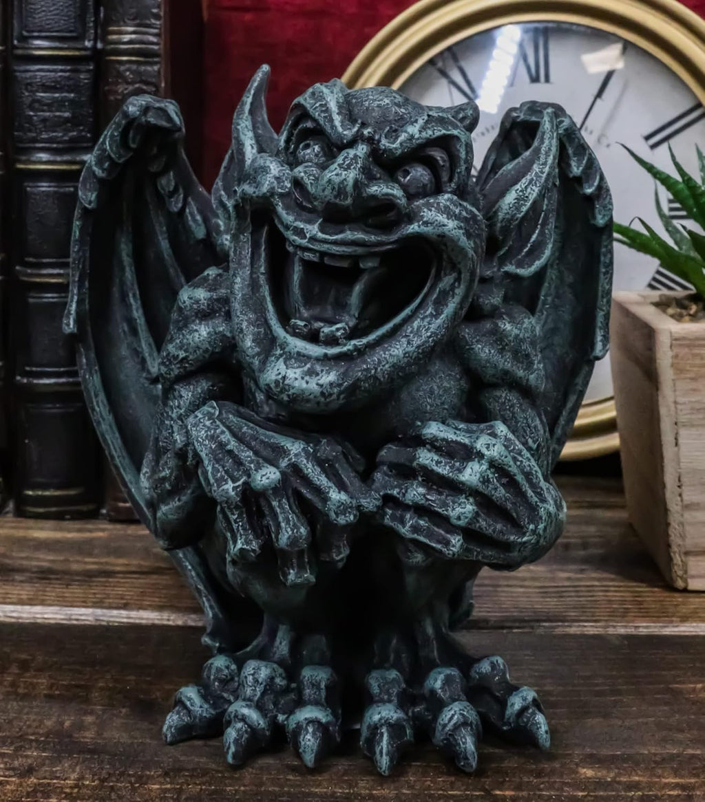 Gothic Winged Guardian Gargoyle Figurine Faux Stone Resin Sculpture J67775