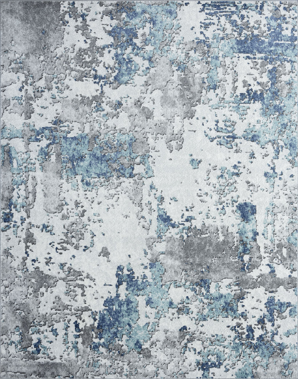 5x8 Area Rug Abstract Blue J122