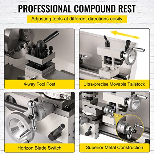 Mini Metal Lathe 8"x14" Variable Speed 650W Q3328