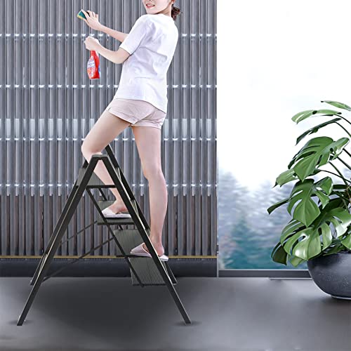 Black 4 Step Aluminium Folding Ladder J7535
