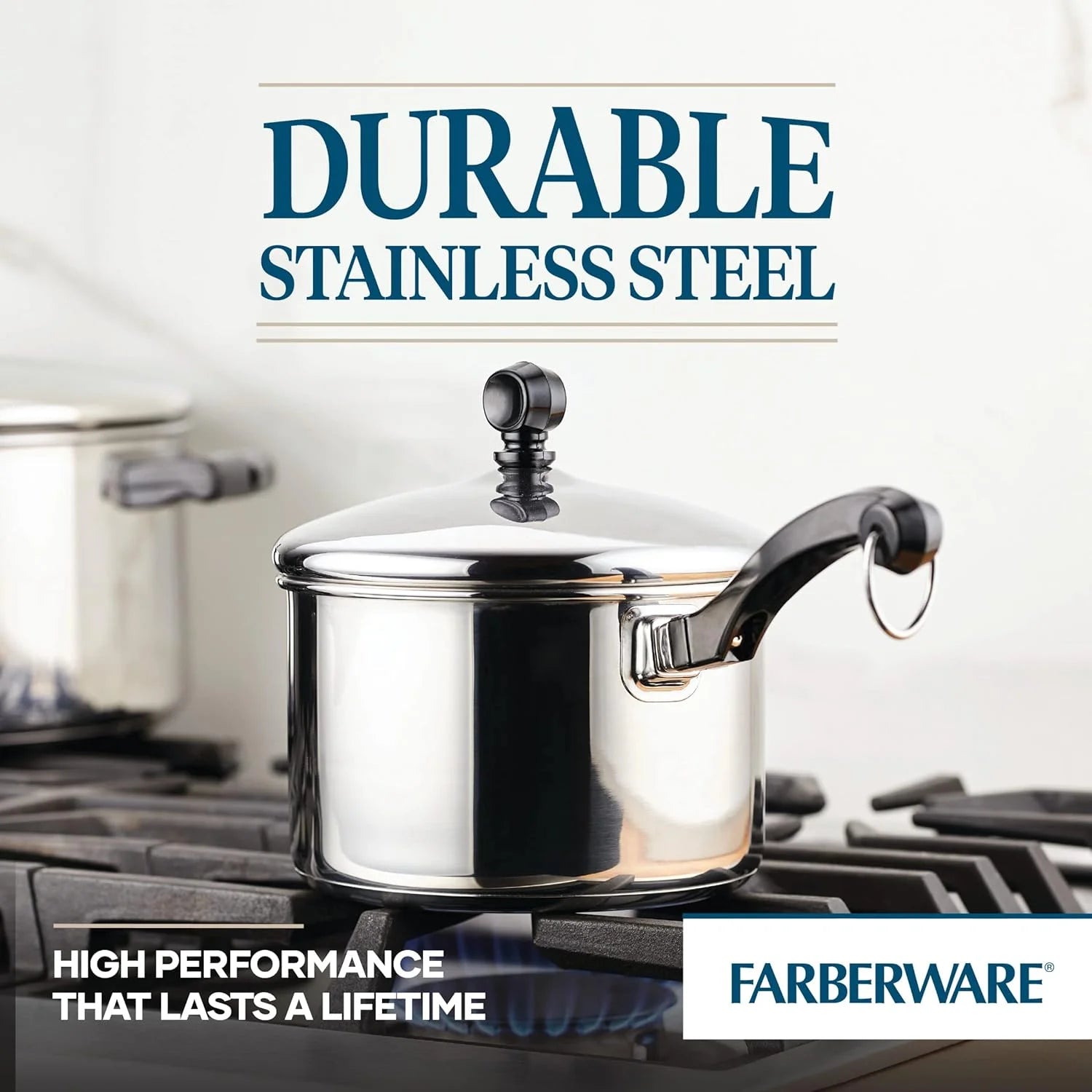 3 Quart Stainless Steel Sauce Pan with Lid X8044