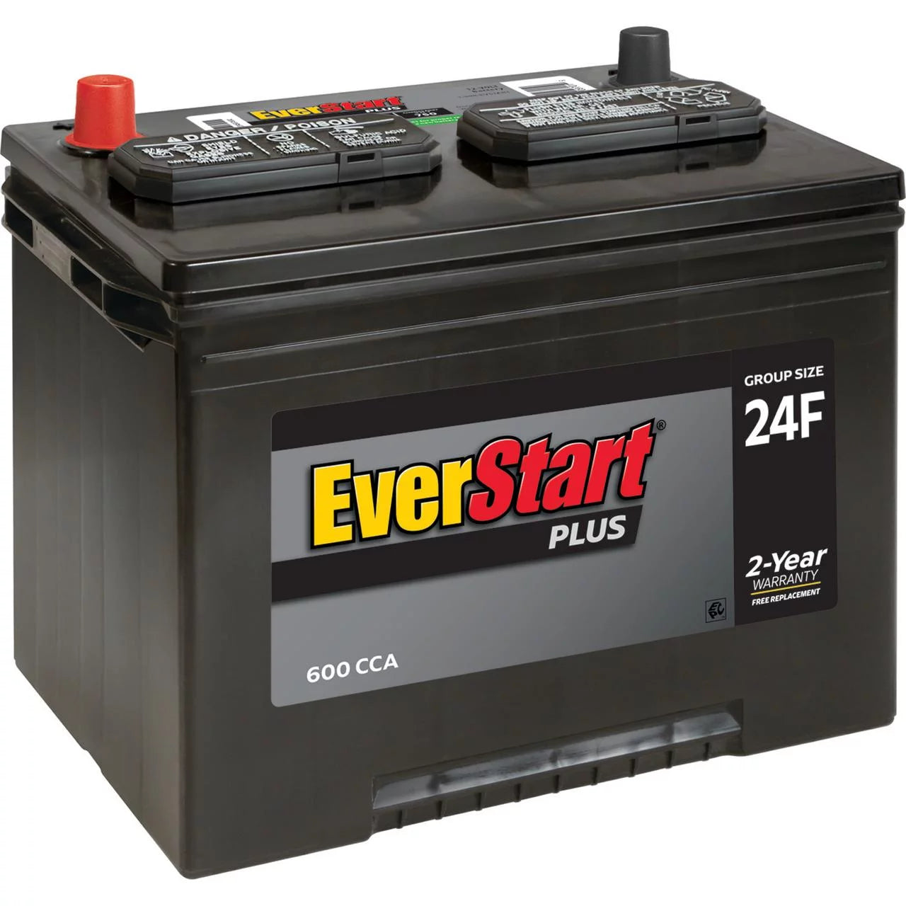 Lead Acid Automotive Battery, Group Size 24F 12 Volt, 600 CCA B838