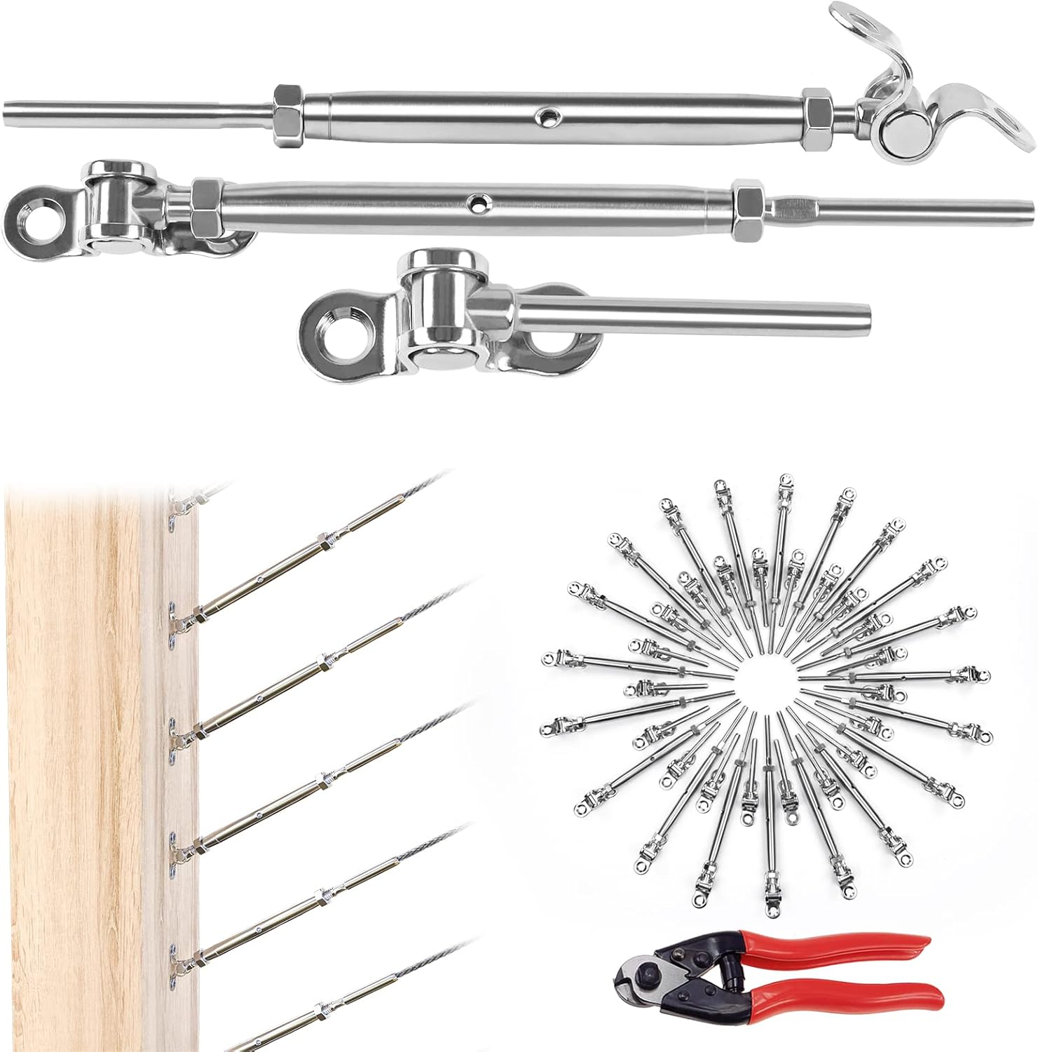 32Set Cable Railing Kit 1/8 T316 Stainless Steel Q7760