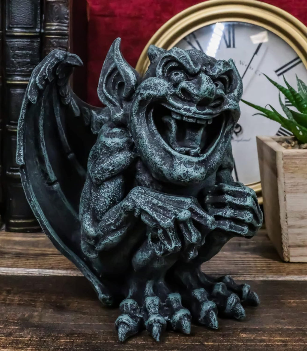 Gothic Winged Guardian Gargoyle Figurine Faux Stone Resin Sculpture J67775