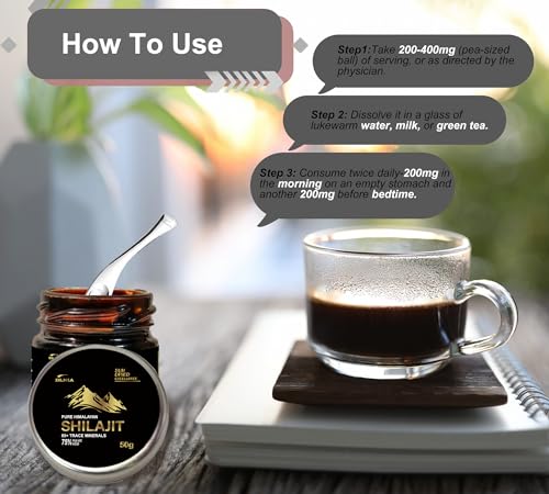 Pure Himalayan Shilajit Resin Supplement with 85+ Trace Minerals, 75% Fulvic Acid, 50g O9703