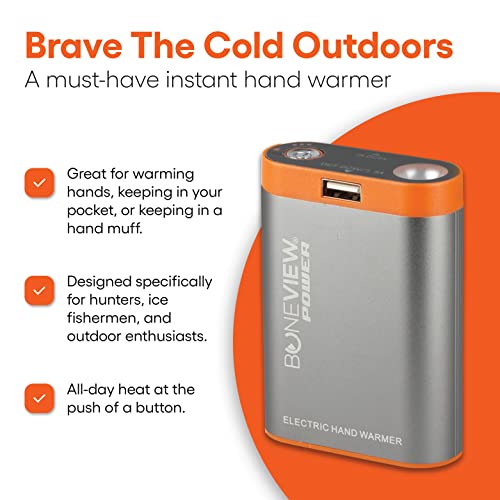 Electric Hand Warmer Power Bank with Flashlight, Rechargeable 9900-mAh Battery Pack A94059