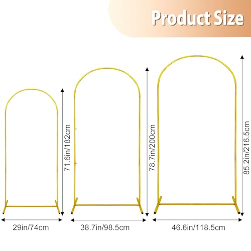 Gold Metal Arch Backdrop Stand Set of 3 U3565