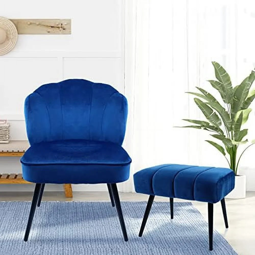 Velvet Accent Chair Set of 2 with Metal Legs F21480