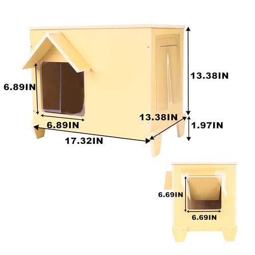 Outdoor Cat Houses Wooden Stray Cat Shelter with Escape Door S6288