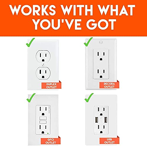 USB Wall Charger Surge Protector with 4 Pivoting AC Outlets & 2 USB Ports P10740
