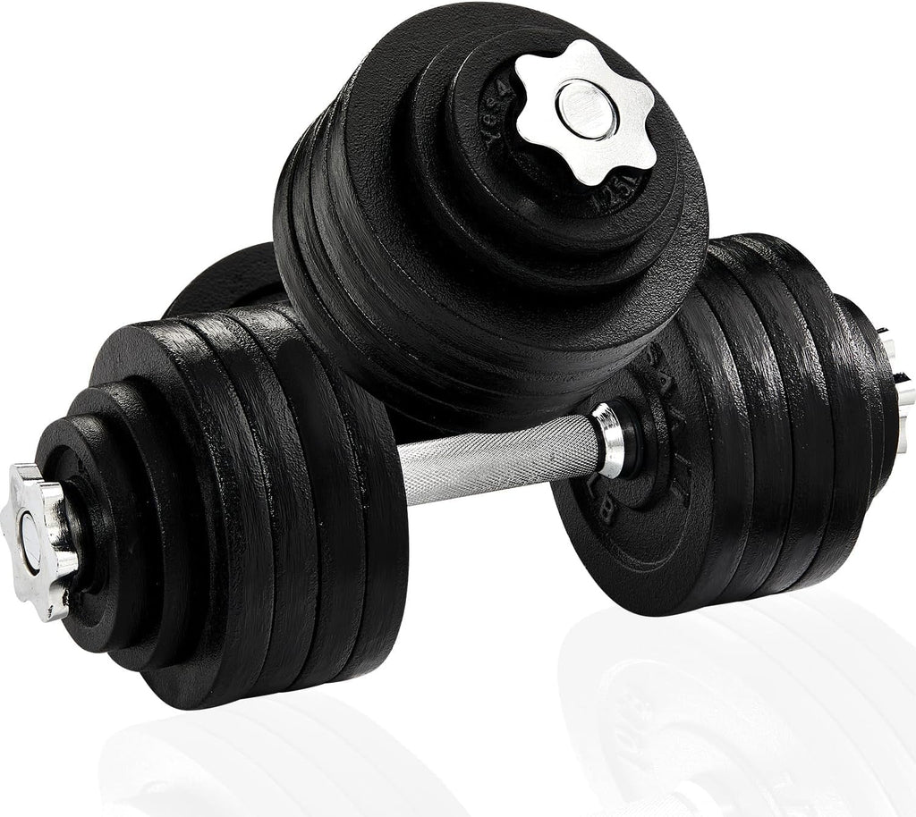105 lbs Adjustable Cast Iron Dumbbell Set J773