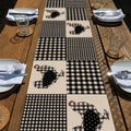 Black White Buffalo Plaid Check Table Runner 13x72 E978393