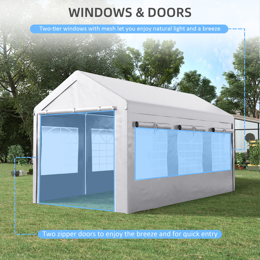 10' x 20' Height Adjustable Carport and Party Tent H151986