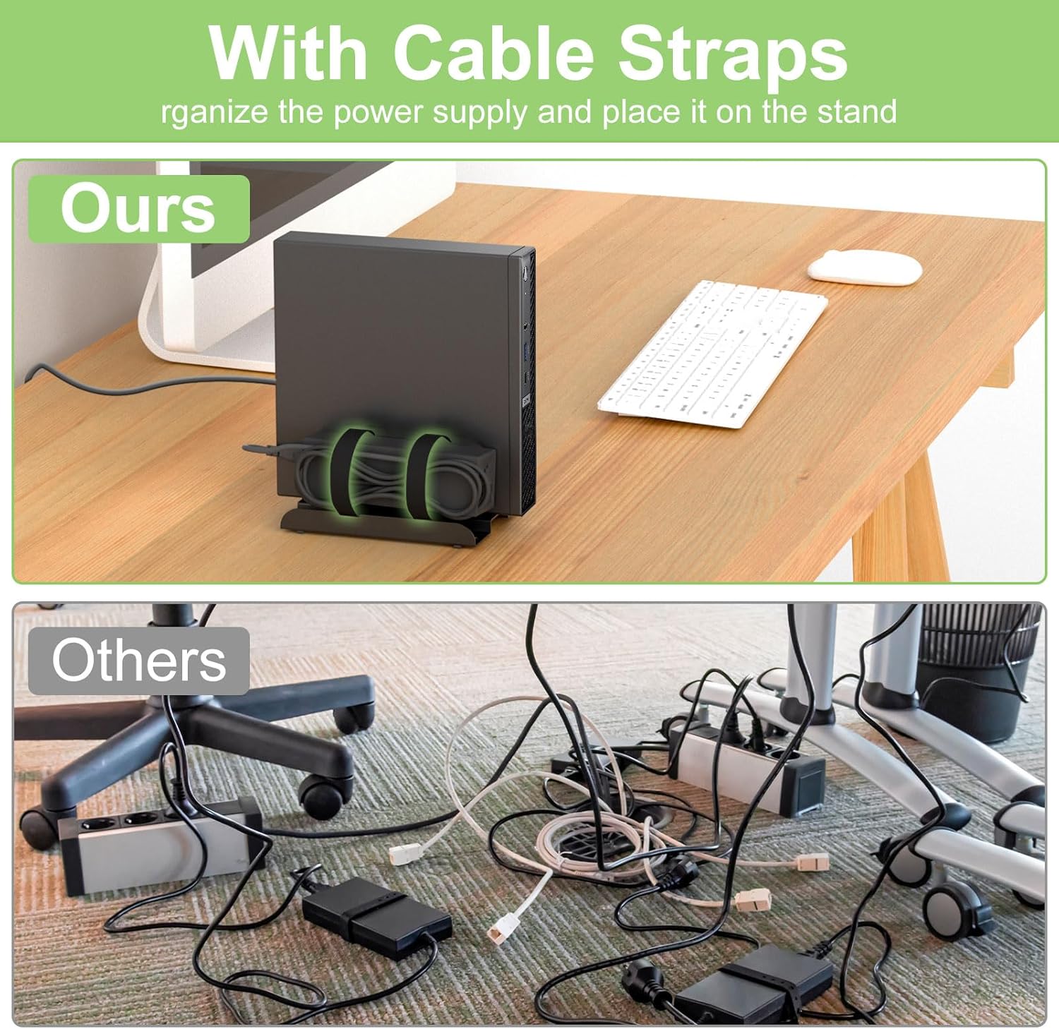 Adjustable Vertical Desk Stand for Mini PC T7914