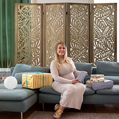 6 Panel Freestanding Folding Room Divider Screen (Brown) F897