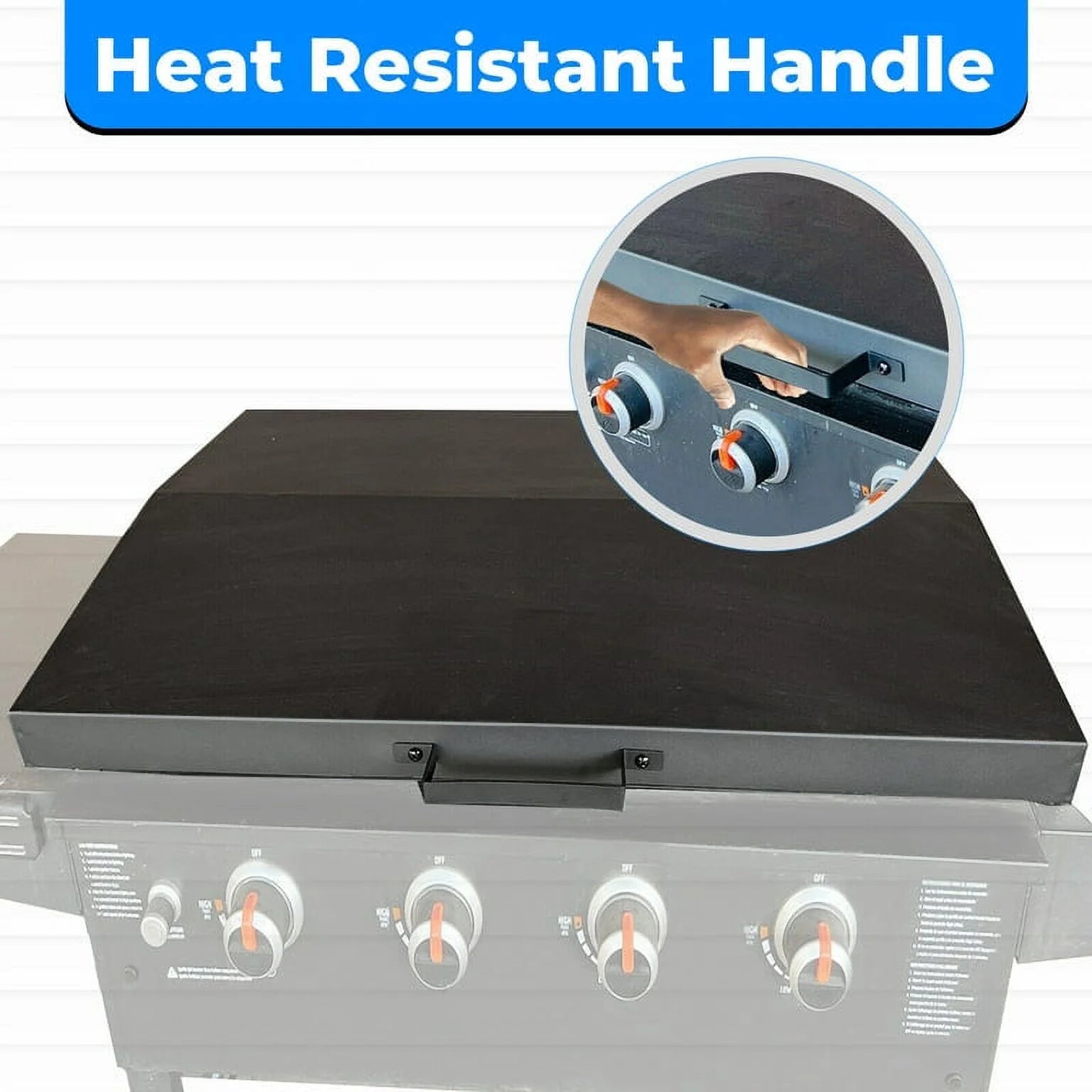 36 in Griddle Hood Lid Black BBQ Hard Cover E255