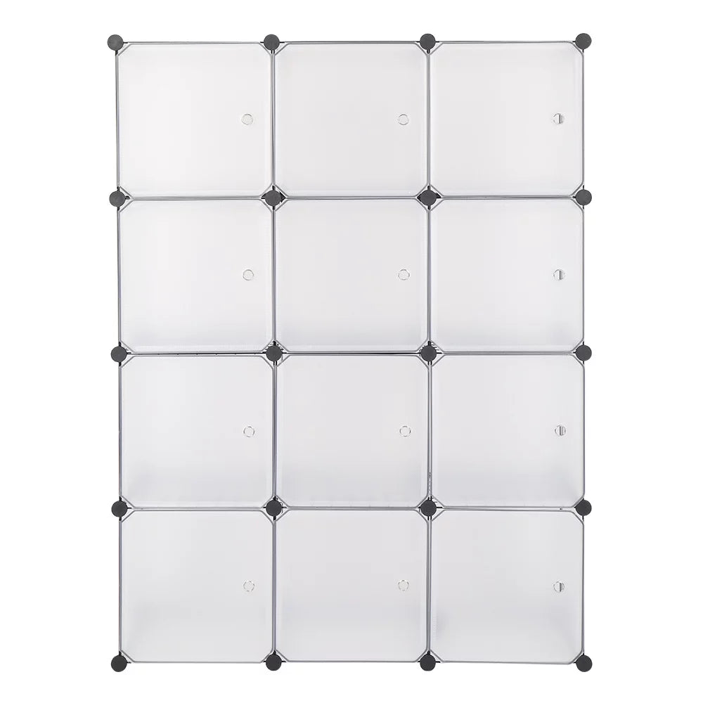 White 12-Cube Plastic Bookshelf T425