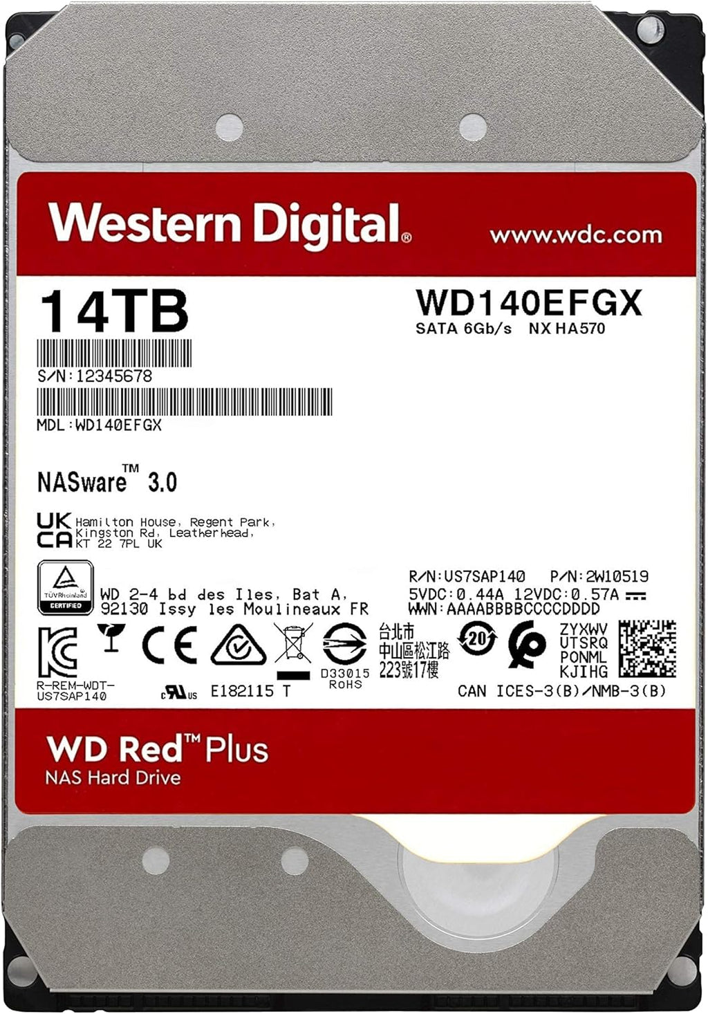 4TB NAS Internal Hard Drive HDD 5400 RPM SATA 6 Gb/s CMR 128 MB Cache 3.5 U6259