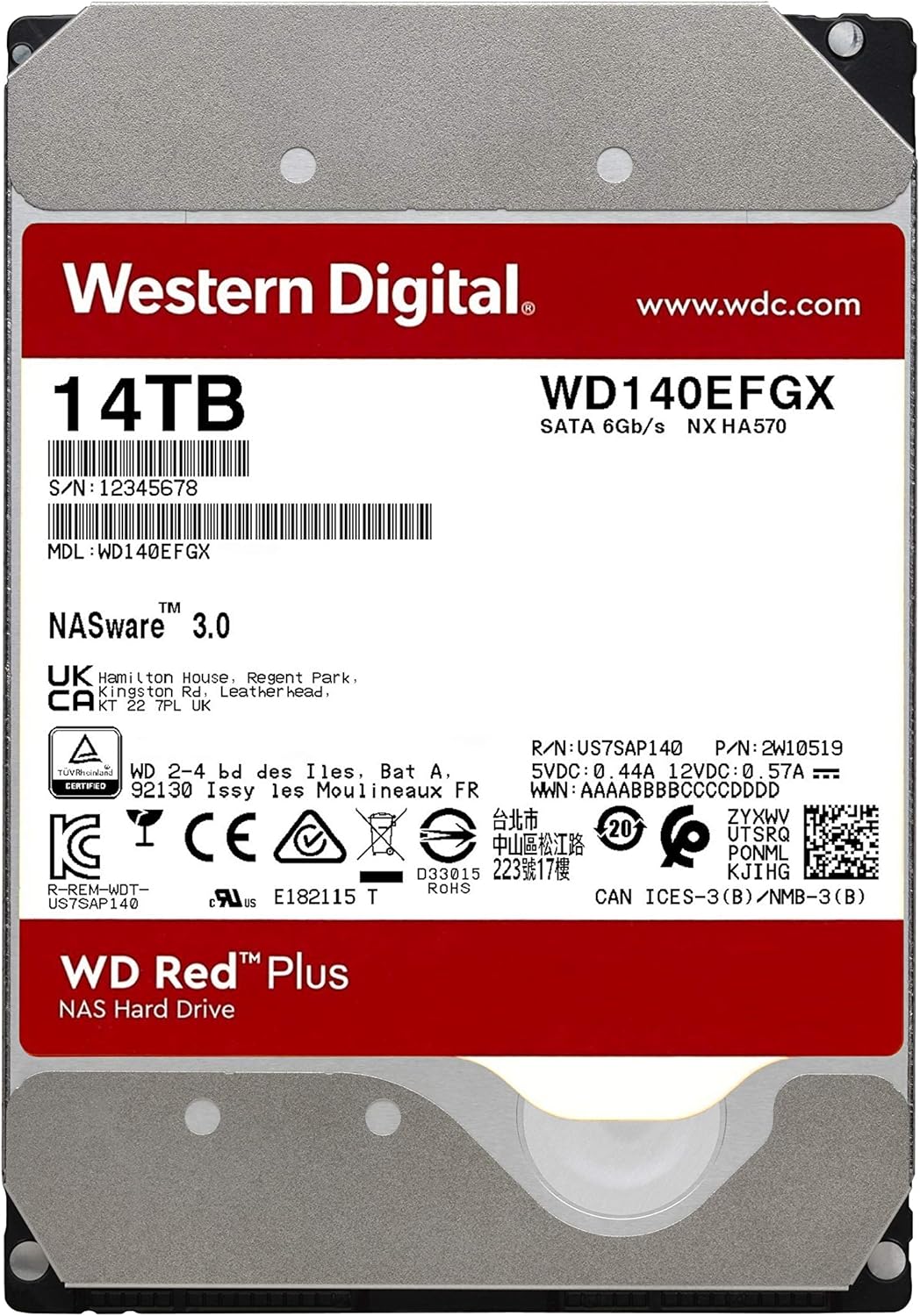 4TB NAS Internal Hard Drive HDD 5400 RPM SATA 6 Gb/s CMR 128 MB Cache 3.5 U6259