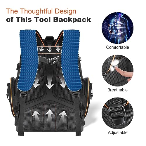 Water-resistant Heavy Duty Tool Backpack with Molded Base T9193