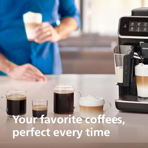 Black Fully Automatic Espresso Machine with LatteGo Milk Frother and Ceramic Grinder P467