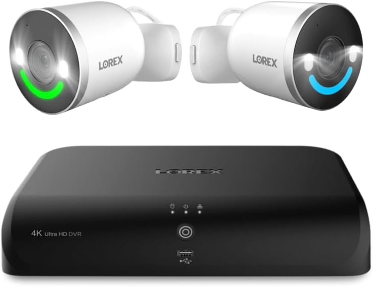 4K 12-Channel 2TB DVR with 2 4K WiFi 6 Indoor/Outdoor Cameras V2365