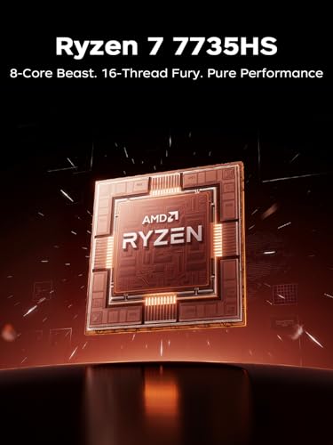 16 Inch FHD Display Laptop with AMD Ryzen 7 7735HS Processor, 16GB DDR5 RAM, 512GB SSD, Backlit Keyboard R923