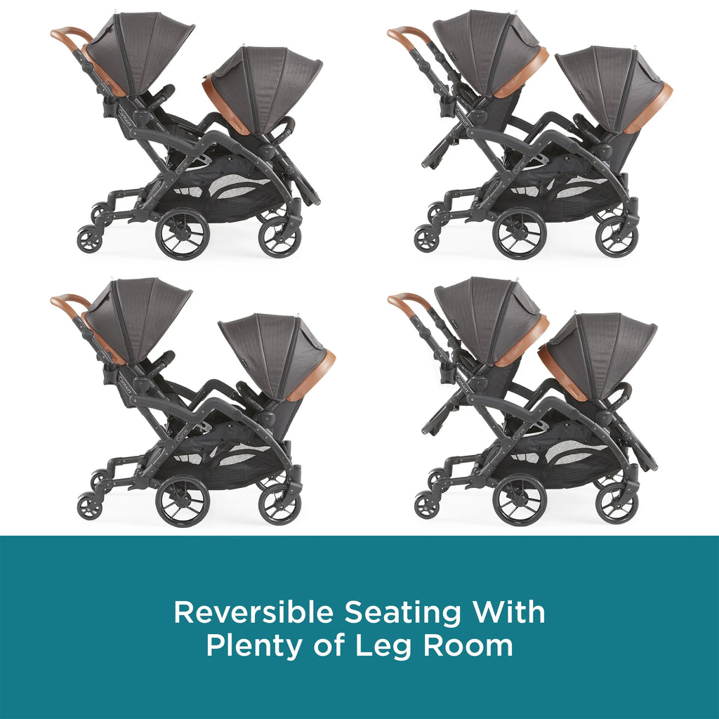 Black Herringbone Double Tandem Stroller T5605