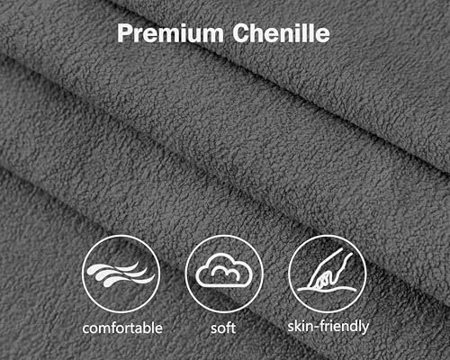 81" Chenille Grey L Shaped Sleeper Sofa with Pull Out Bed J204698